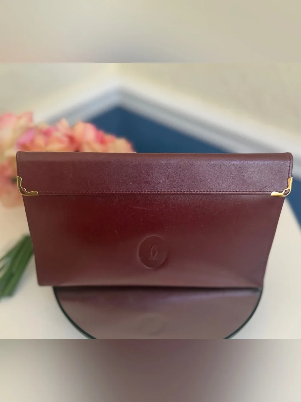 CARTIER Le Must de Cartier Clutch & Chain Shoulder Bag Double Snap Closure